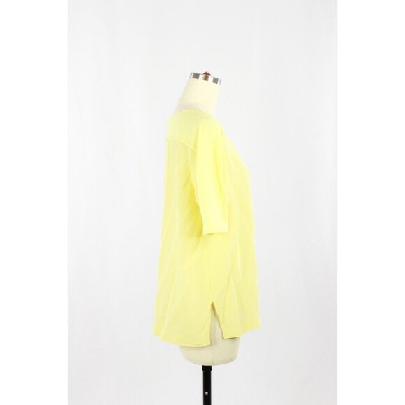 TIGER OF SWEDEN Laci Yellow 100% Silk Crepe Raglan T-Shirt Blouse, Size 38 / M - Picture 2 of 13